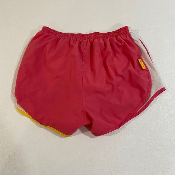 Nike FitDry Tempo Running Shorts Women’s Medium Red Yellow Trim Activewear - Picture 2 of 9